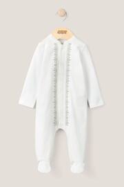 Mamas & Papas Boys White Embroidered Eid Sleepsuit - Image 1 of 3