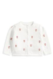 Mamas & Papas White Embroidered Knit Cardigan - Image 2 of 4