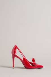 Ted Baker Red Orliney Patent Bow 100mm Cut-Out Detail Courts - Image 1 of 5