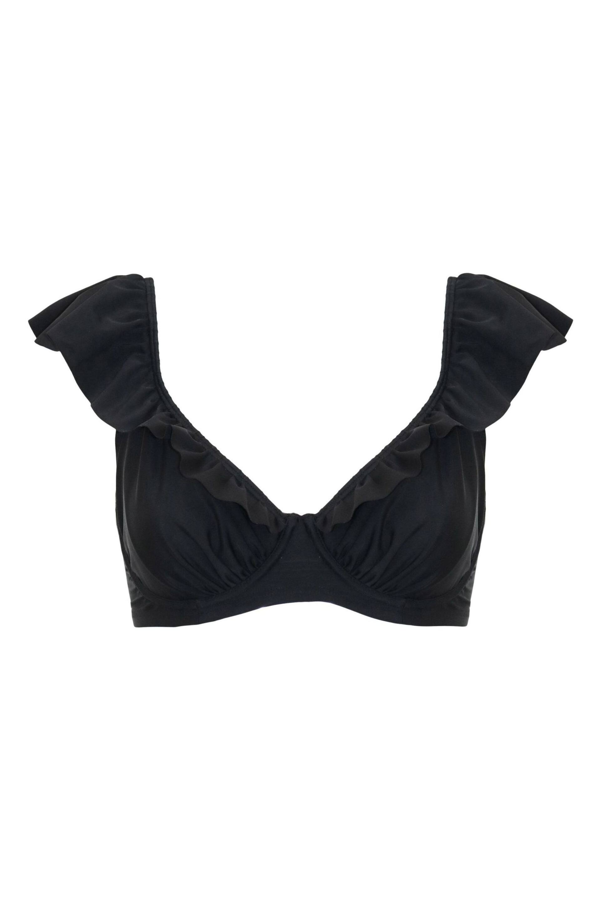 Pour Moi Black Bermuda Underwired Non Padded Frill Top - Image 4 of 4
