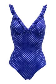 Pour Moi Blue Sicily Tummy Control Frill Swimsuit - Image 4 of 4