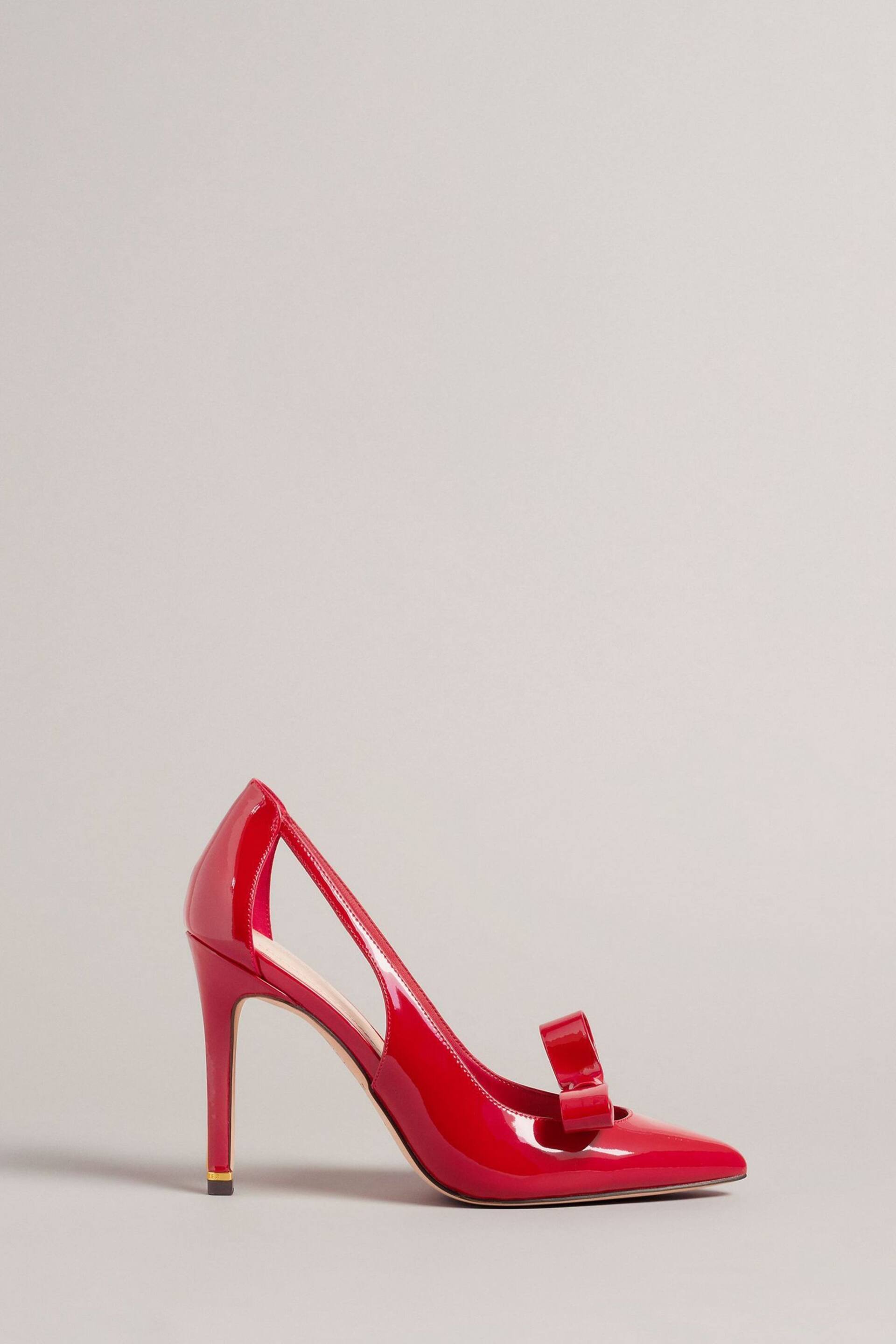 Ted Baker Red Orliney Patent Bow 100mm Cut-Out Detail Courts - Image 1 of 5