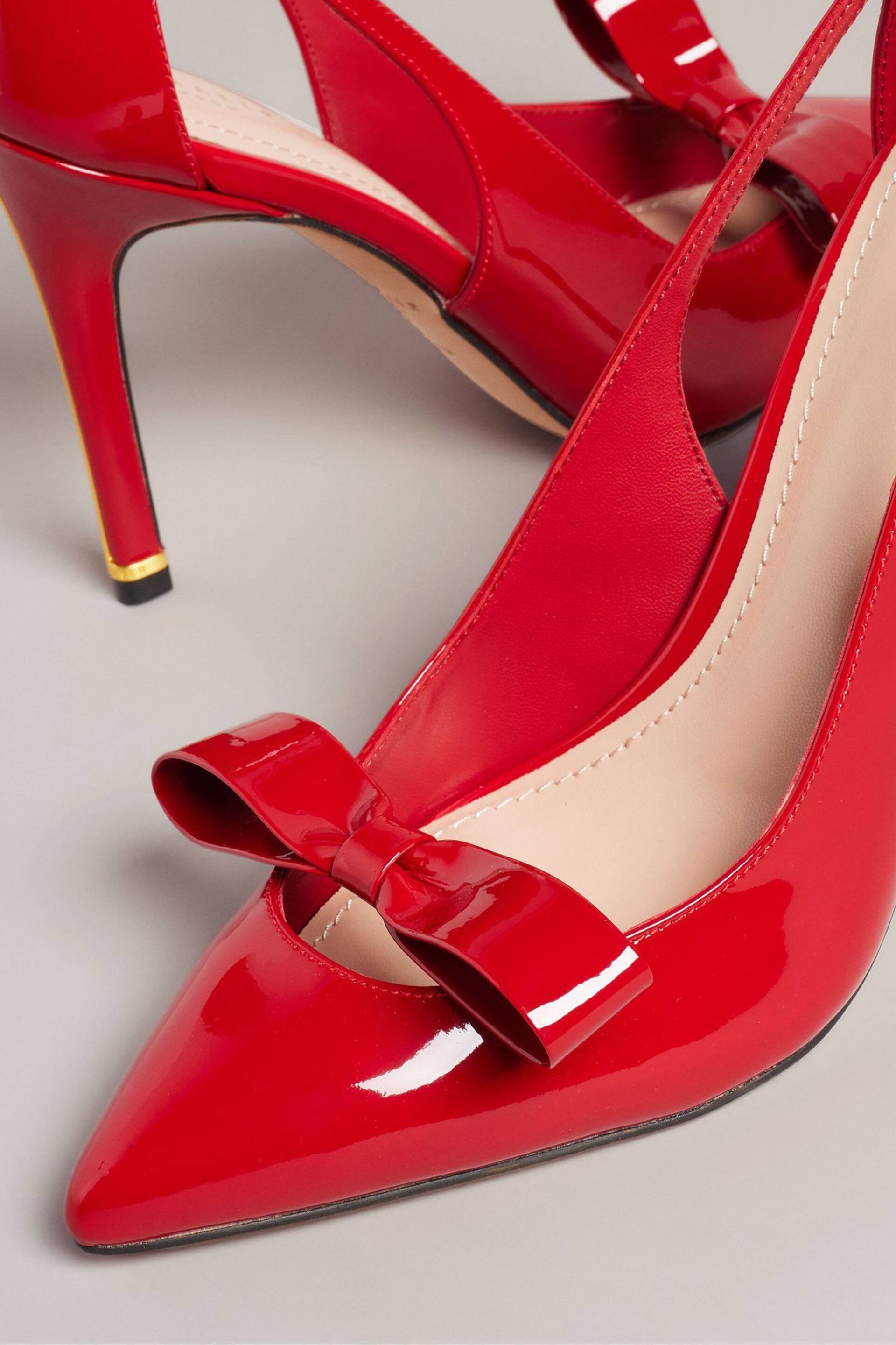 Ted Baker Red Orliney Patent Bow 100mm Cut-Out Detail Courts - Image 4 of 5