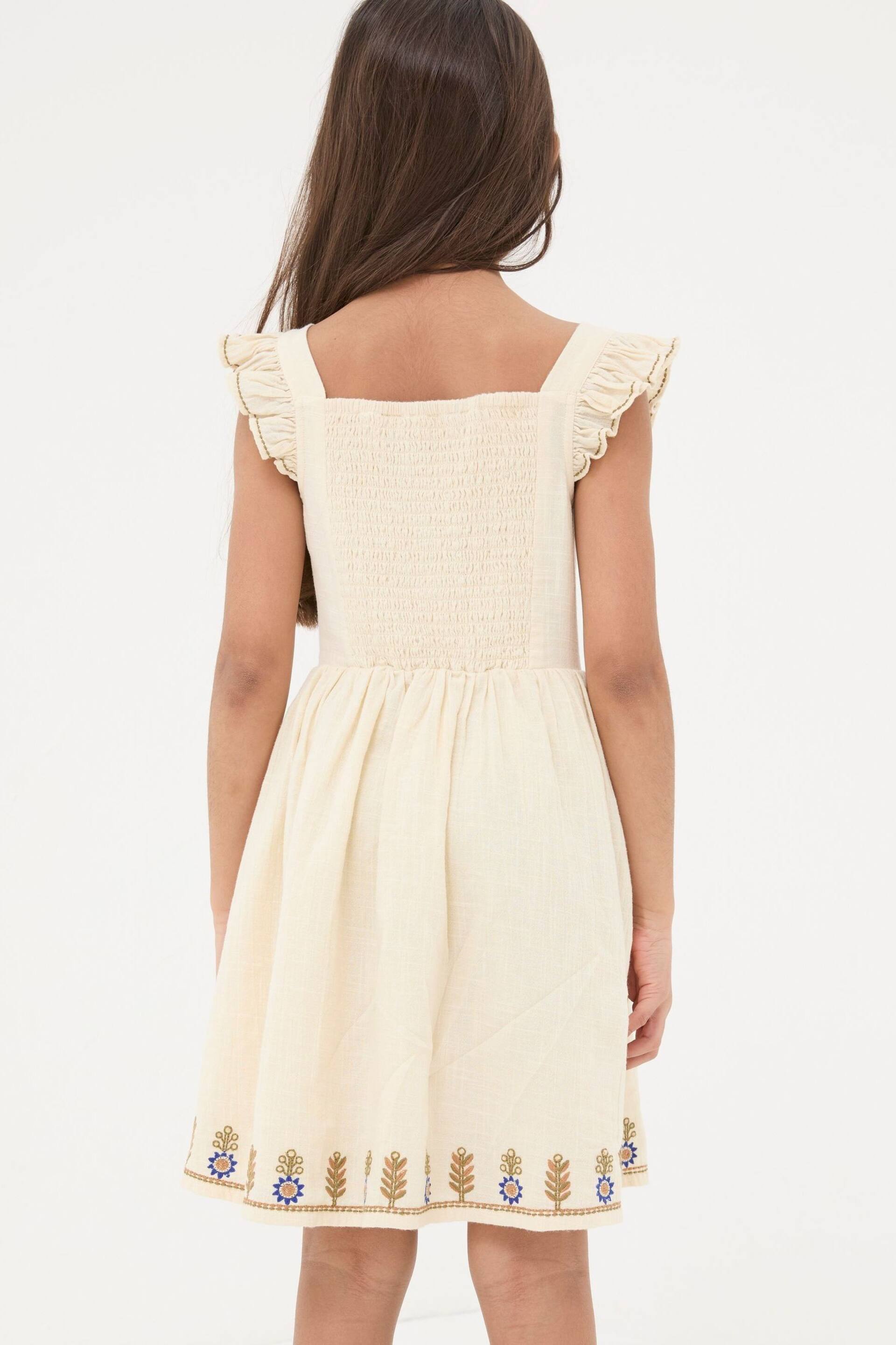 FatFace Natural Embroidered Strappy Dress - Image 2 of 5