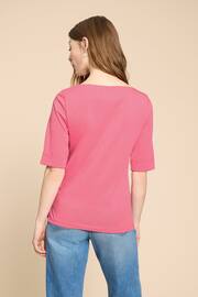 White Stuff Pink Boat Neck Sydney T-Shirt - Image 2 of 7