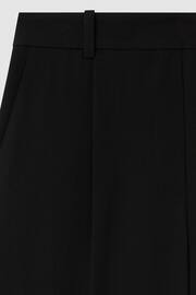 Reiss Black Eden Petite Half-Elasticated Wide Leg Trousers - Image 6 of 7