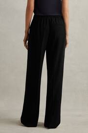 Reiss Black Eden Half-Elasticated Wide Leg Trousers - Image 5 of 6