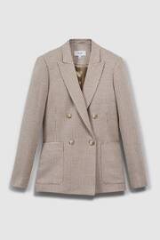 Reiss Beige Check Ella Wool Blend Double Breasted Dogtooth Blazer - Image 2 of 7