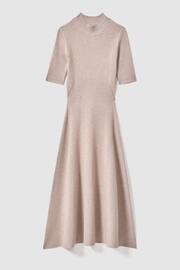 Reiss Neutral Caitlyn Ribbed Bodycon Midi Dress - Image 2 of 4