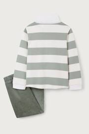 The White Company Green Organic Cotton Rugby Shirt & Cord Trouser Set - Image 10 of 10