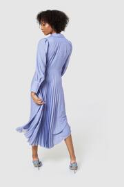 Closet London Blue Pleated Shirt Midi Dress - Image 2 of 4