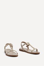 Linzi Natural Bliss T-Post Flat Sandals With Stud Embellishment - Image 3 of 5