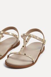 Linzi Natural Bliss T-Post Flat Sandals With Stud Embellishment - Image 4 of 5