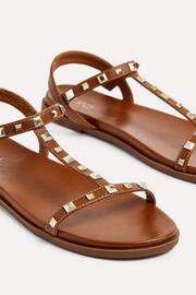 Linzi Cream Bliss T-Post Flat Sandals With Stud Embellishment - Image 4 of 5