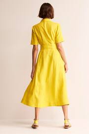 Boden Yellow Louise Linen Midi Shirt Dress - Image 3 of 5