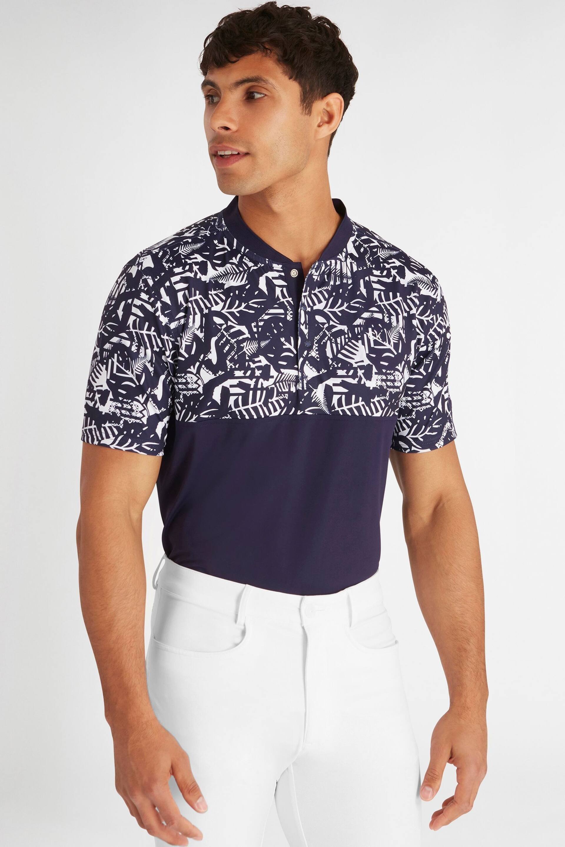 Calvin Klein Golf Blue Brookhill Blade Collar Polo shirt - Image 1 of 8