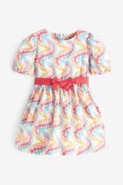 Boden Red Cotton Linen Rainbow Dress - Image 1 of 3