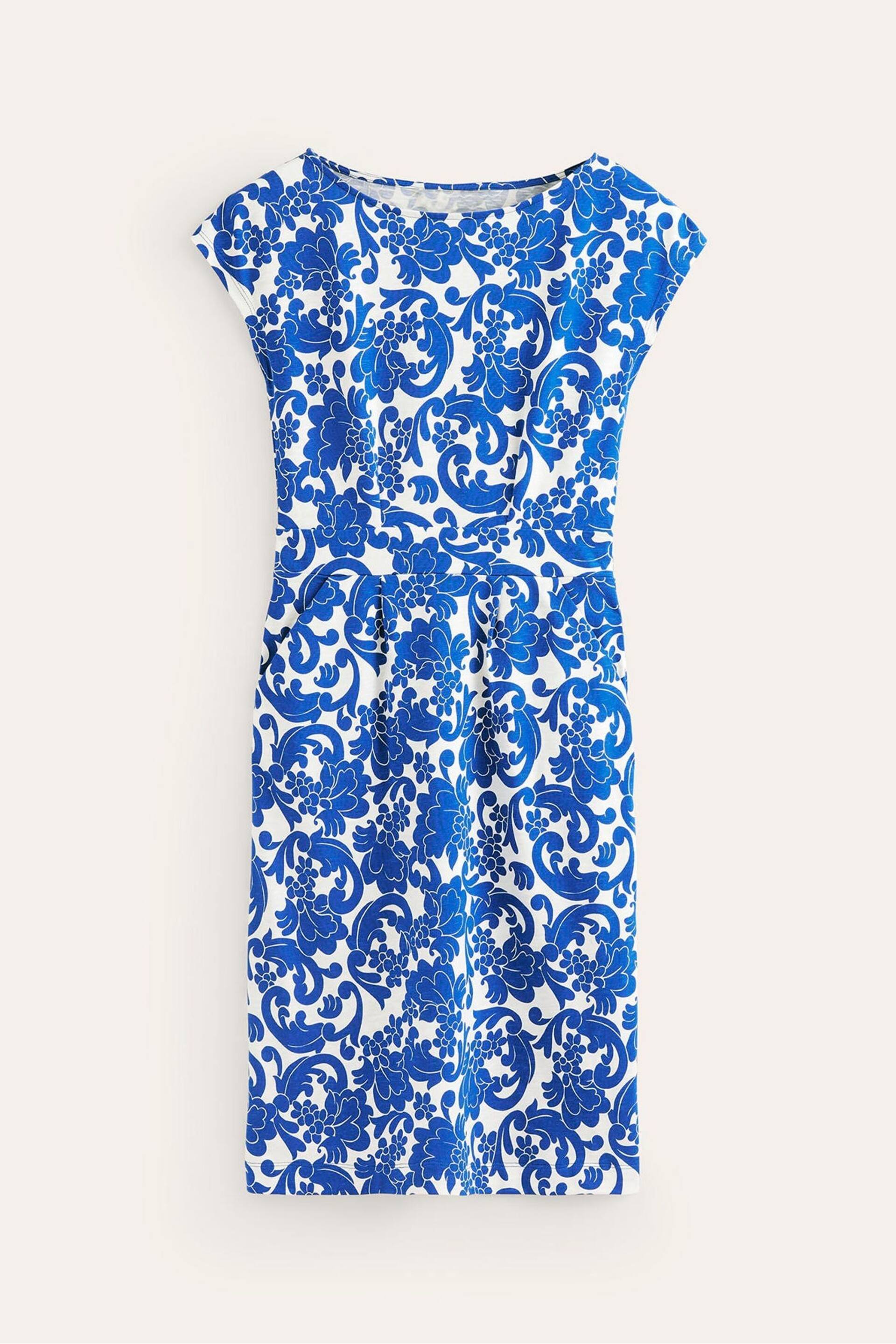 Boden Blue Floral Florrie Jersey Dress - Image 5 of 5