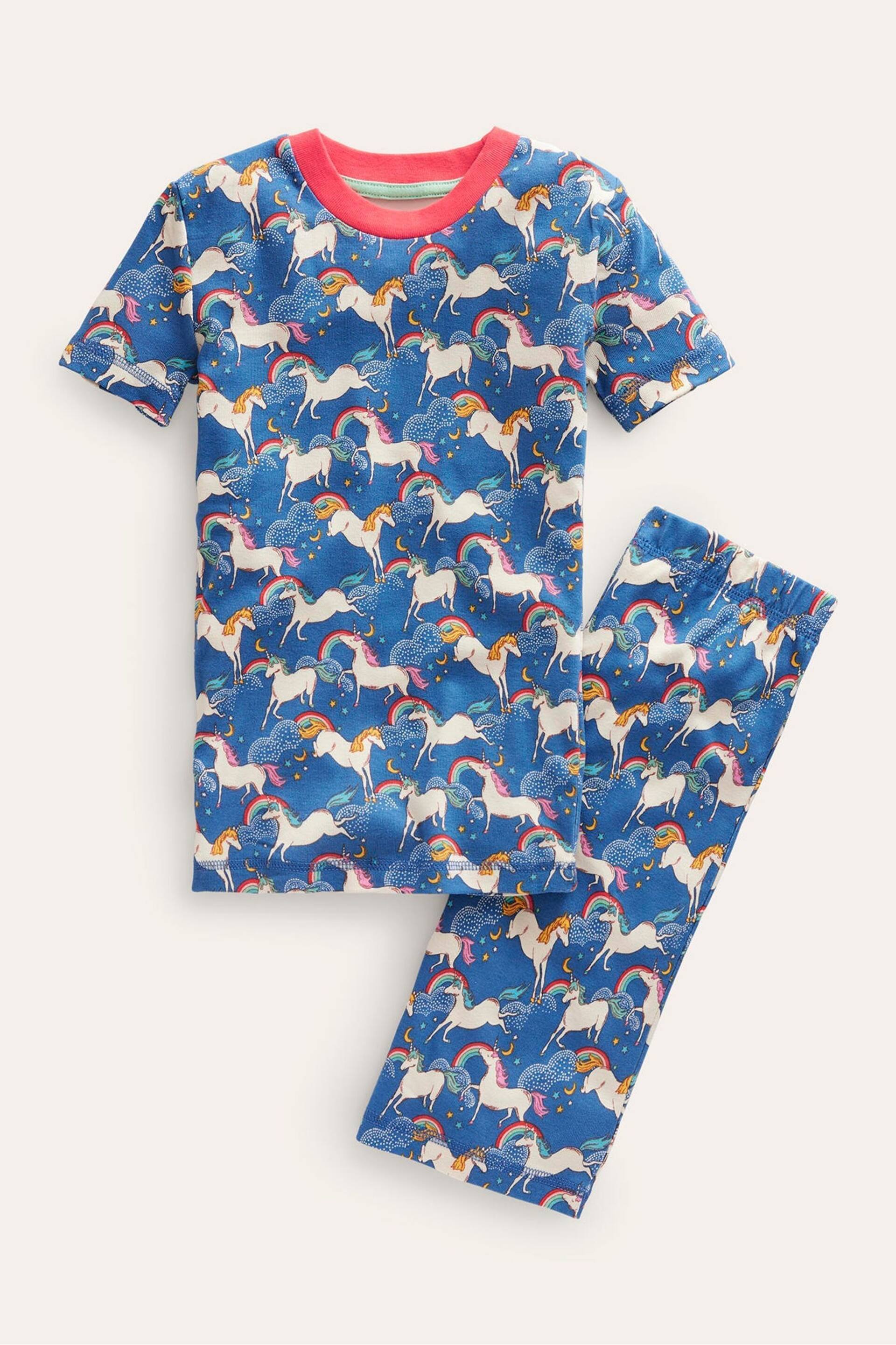 Boden Blue Snug Short John Pyjamas - Image 1 of 2