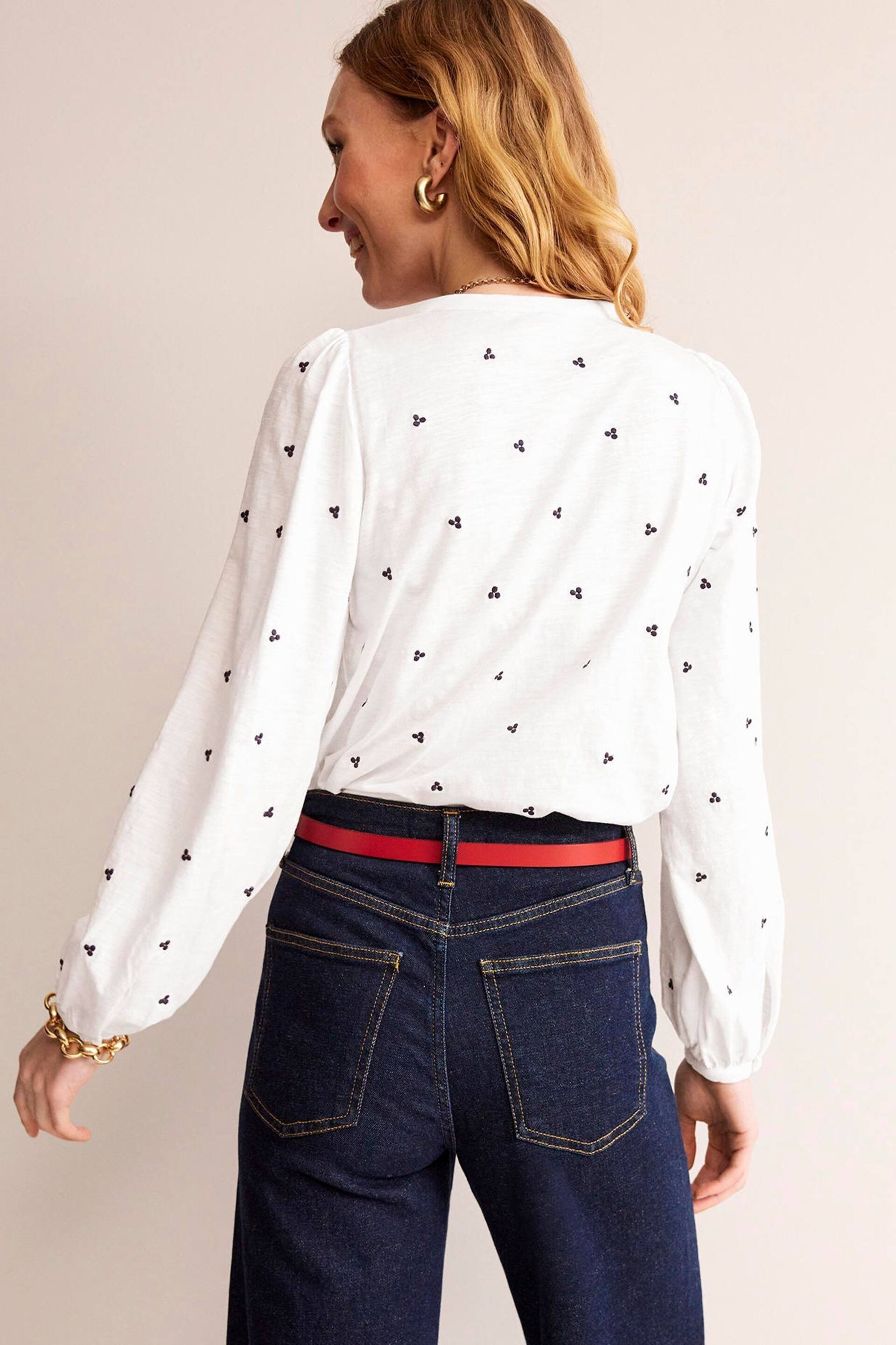 Boden White Marina Embroidered Shirt - Image 2 of 5
