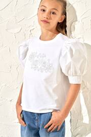 Angel & Rocket White Embellished Love Alessia T-Shirt - Image 3 of 3