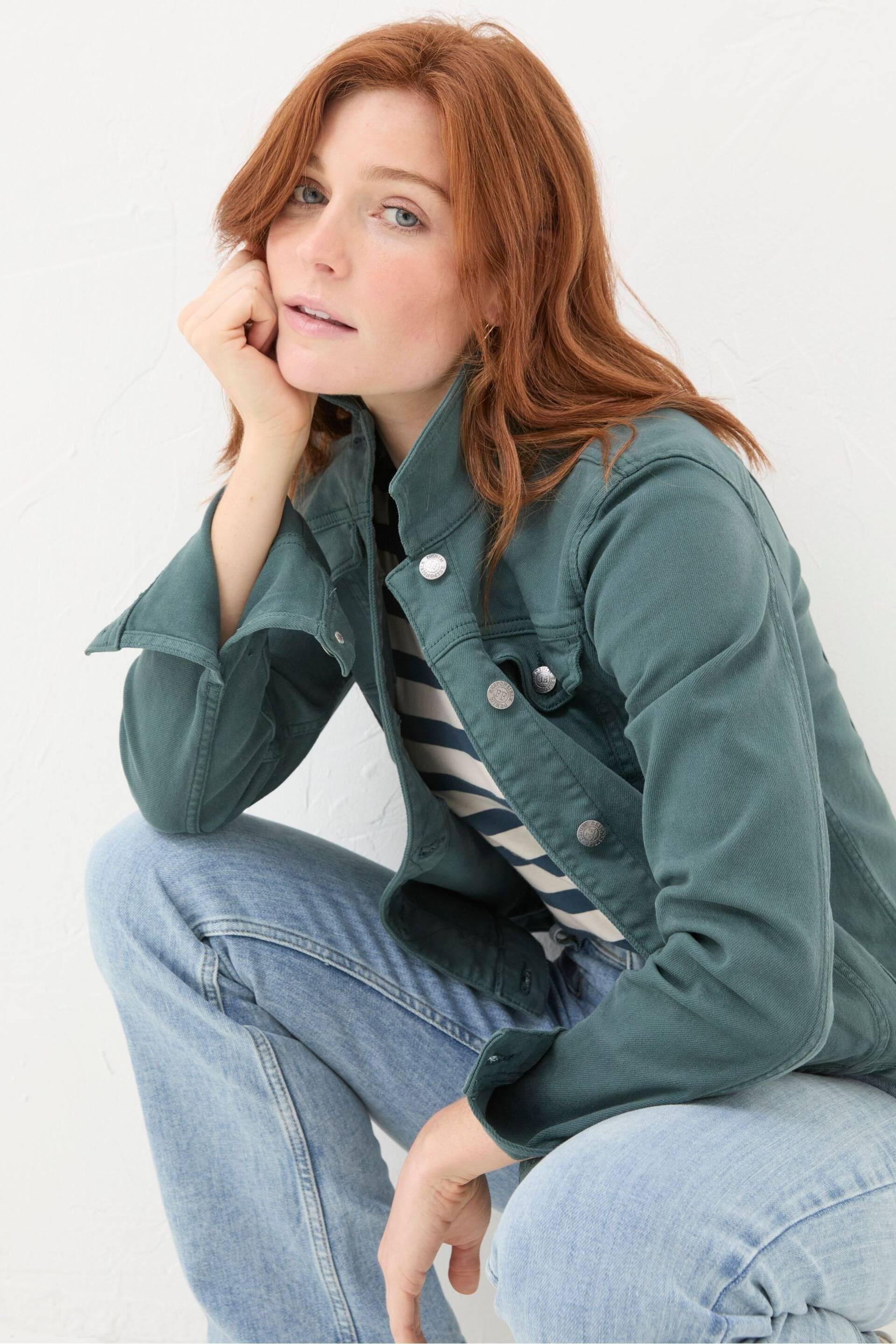 FatFace Green Denim Jacket - Image 3 of 6