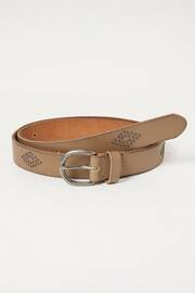 FatFace Brown Jean Stud Leather Belt - Image 1 of 2