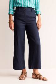 Boden Blue Westbourne Crop Linen Trousers - Image 1 of 5