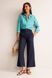 Boden Blue Westbourne Crop Linen Trousers - Image 3 of 5