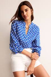 Boden Blue Alice Linen Top - Image 1 of 5