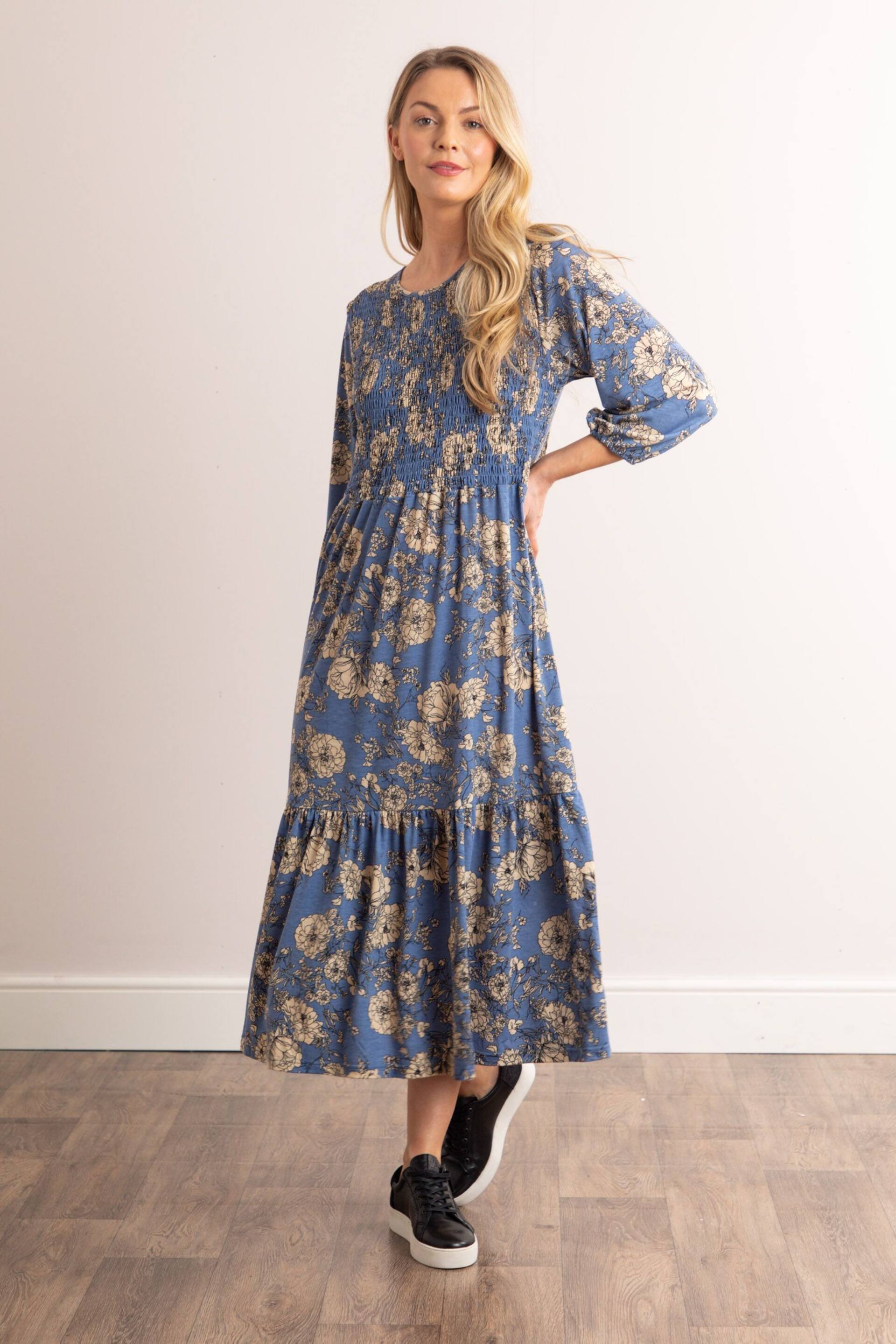 Lakeland Leather Blue Tiffany Floral Midi Dress - Image 1 of 6