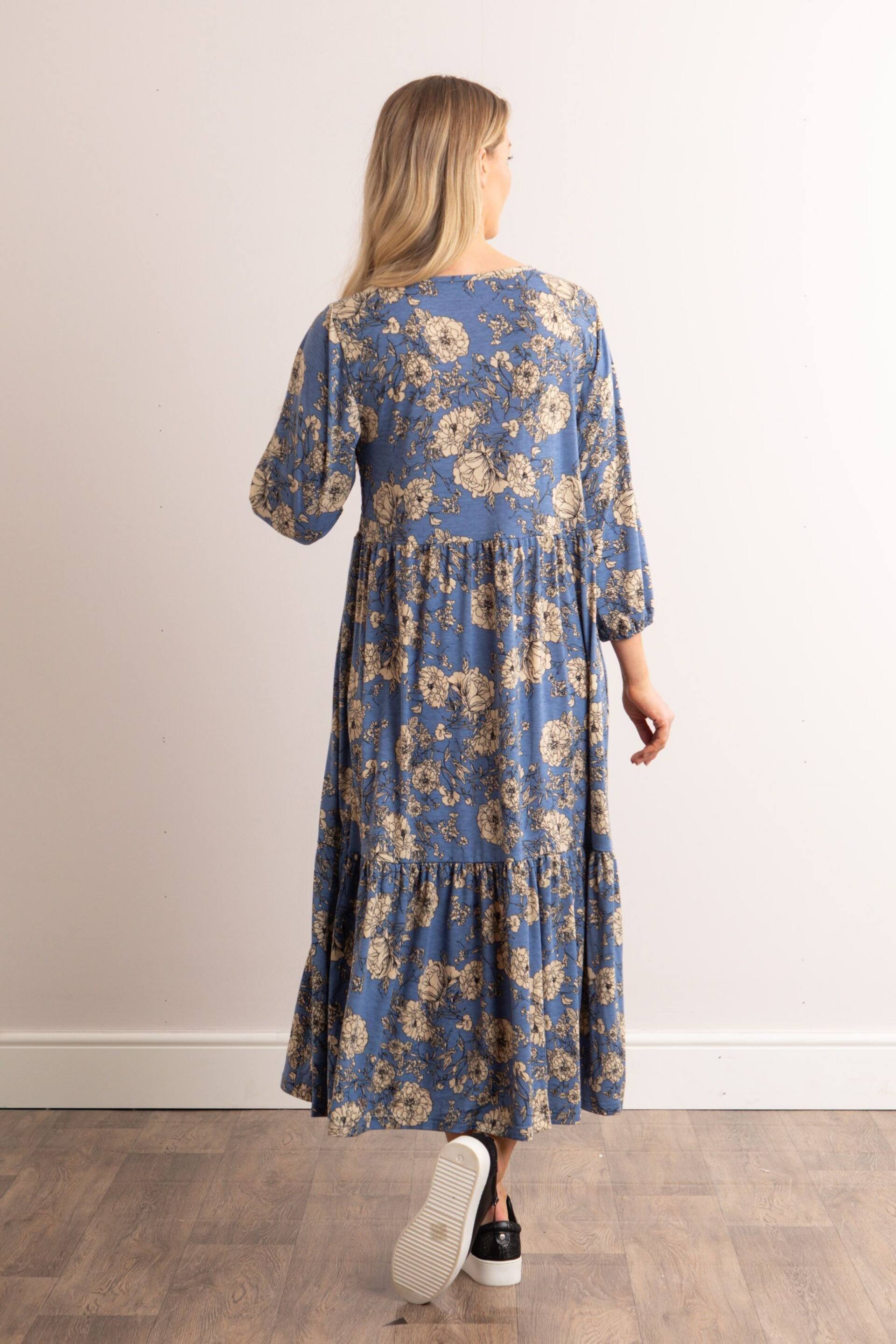 Lakeland Leather Blue Tiffany Floral Midi Dress - Image 2 of 6