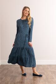 Lakeland Leather Blue Moira Spot Print Jersey Midaxi Dress - Image 1 of 7