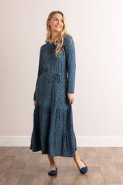 Lakeland Leather Blue Moira Spot Print Jersey Midaxi Dress - Image 4 of 7