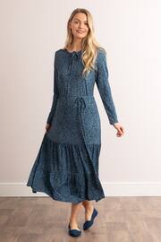 Lakeland Leather Blue Moira Spot Print Jersey Midaxi Dress - Image 5 of 7