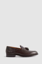 Reiss Dark Brown Clayton Leather Tassel Loafers - Image 1 of 5