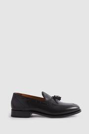 Reiss Black Clayton Leather Tassel Loafers - Image 1 of 4