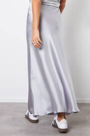 Threadbare Silver Satin Maxi Slip Skirt - Image 2 of 5