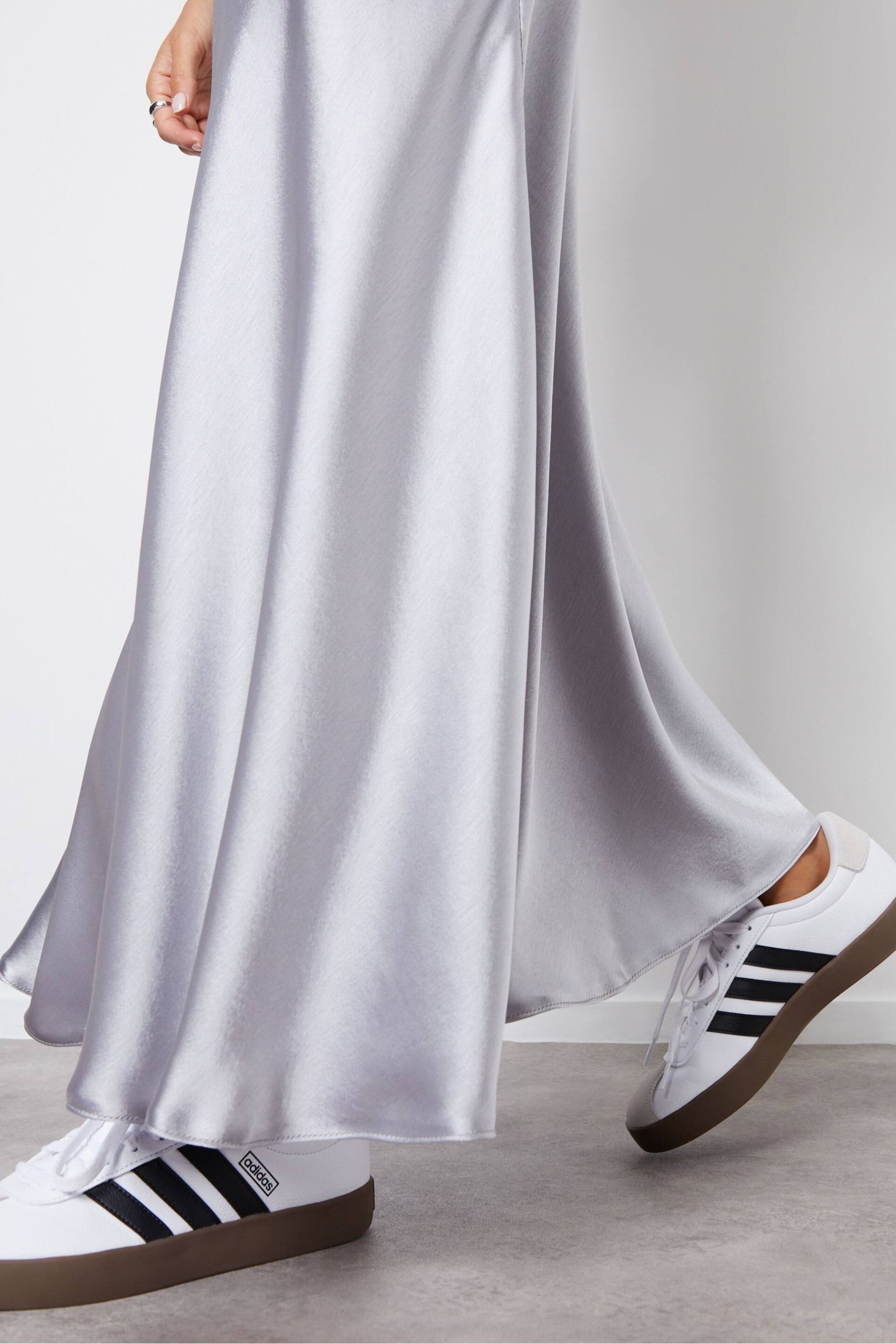 Threadbare Silver Satin Maxi Slip Skirt - Image 5 of 5
