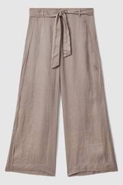 Reiss Taupe Harry Linen Side Split Trousers - Image 2 of 6