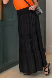 Pour Moi Black Tahlia Frill Tiered Maxi Skirt - Image 2 of 4