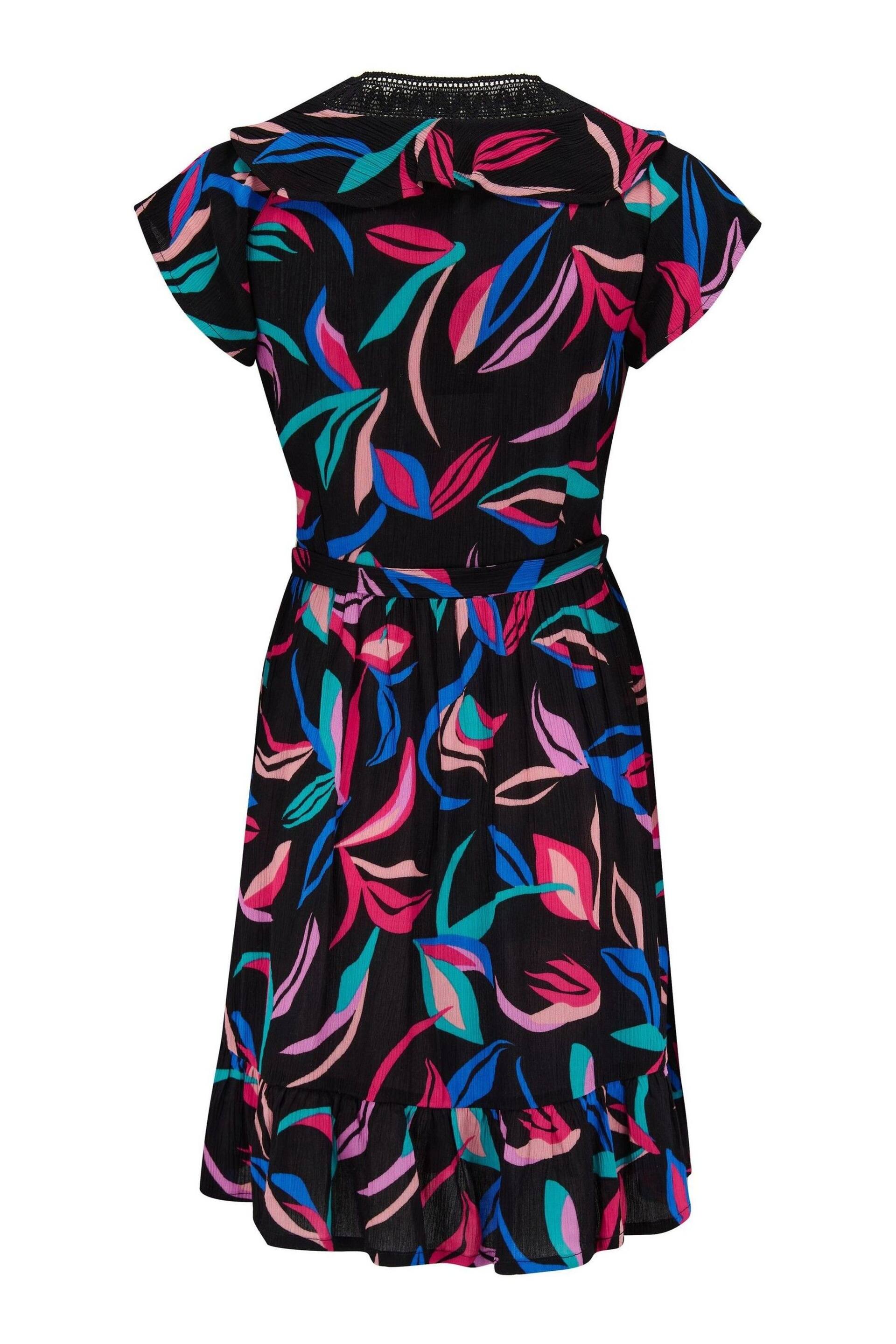 Pour Moi Black LENZING™ ECOVERO™ Viscose Crinkle Frill Wrap Beach Dress - Image 4 of 4