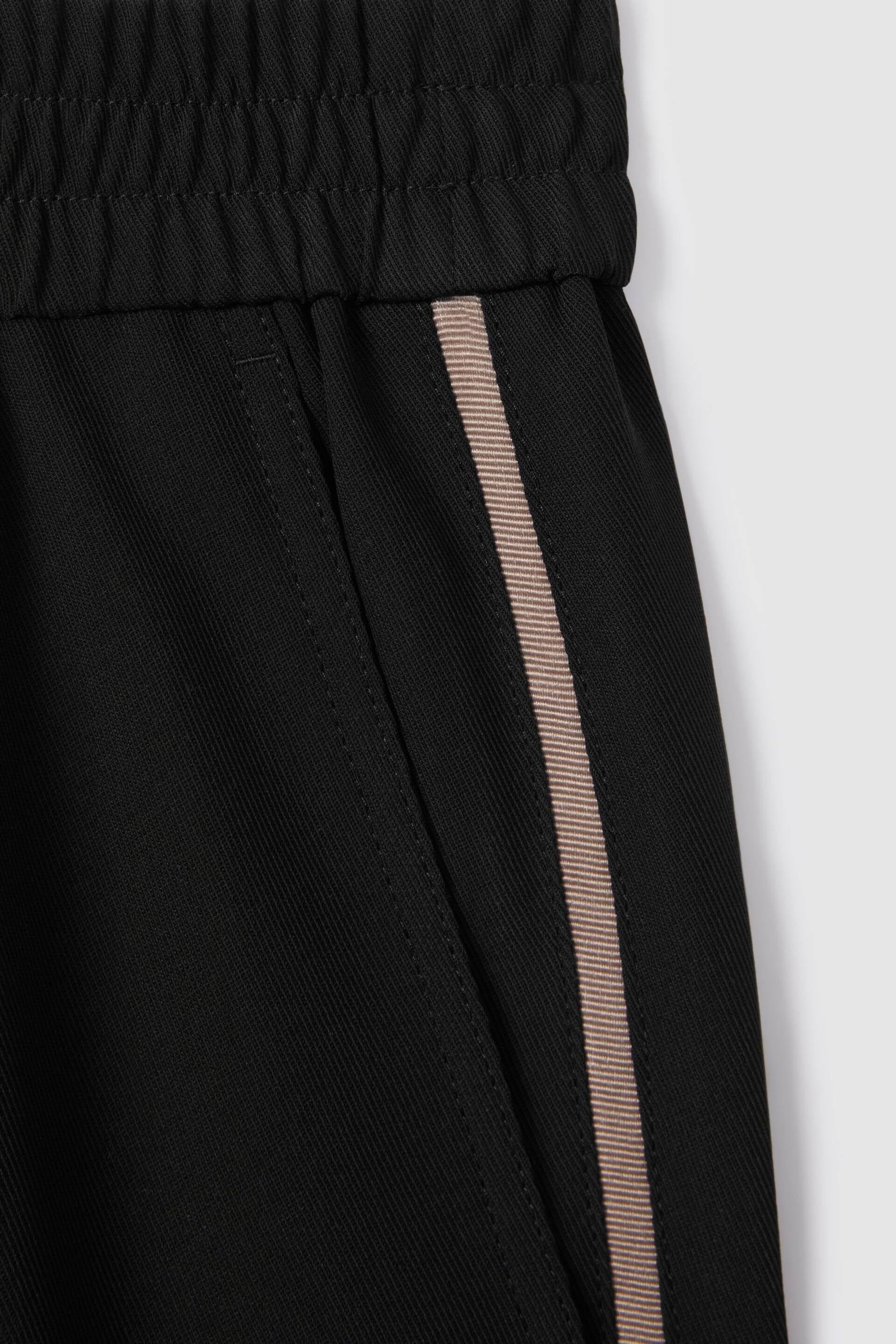 Reiss Black Remi Elasticated Side Stripe Trousers - Image 7 of 7