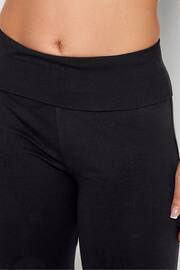 PixieGirl Petite Black Fold Over Waist Flared Leggings - Image 5 of 5