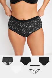 Yours Curve Black 5 PACK Butterfly Design High Waisted Full Briefs - Image 1 of 2