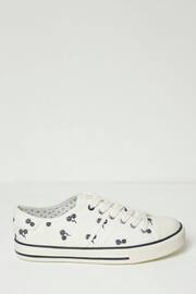 FatFace Natural Raya Canvas Lace Up Trainers - Image 1 of 3