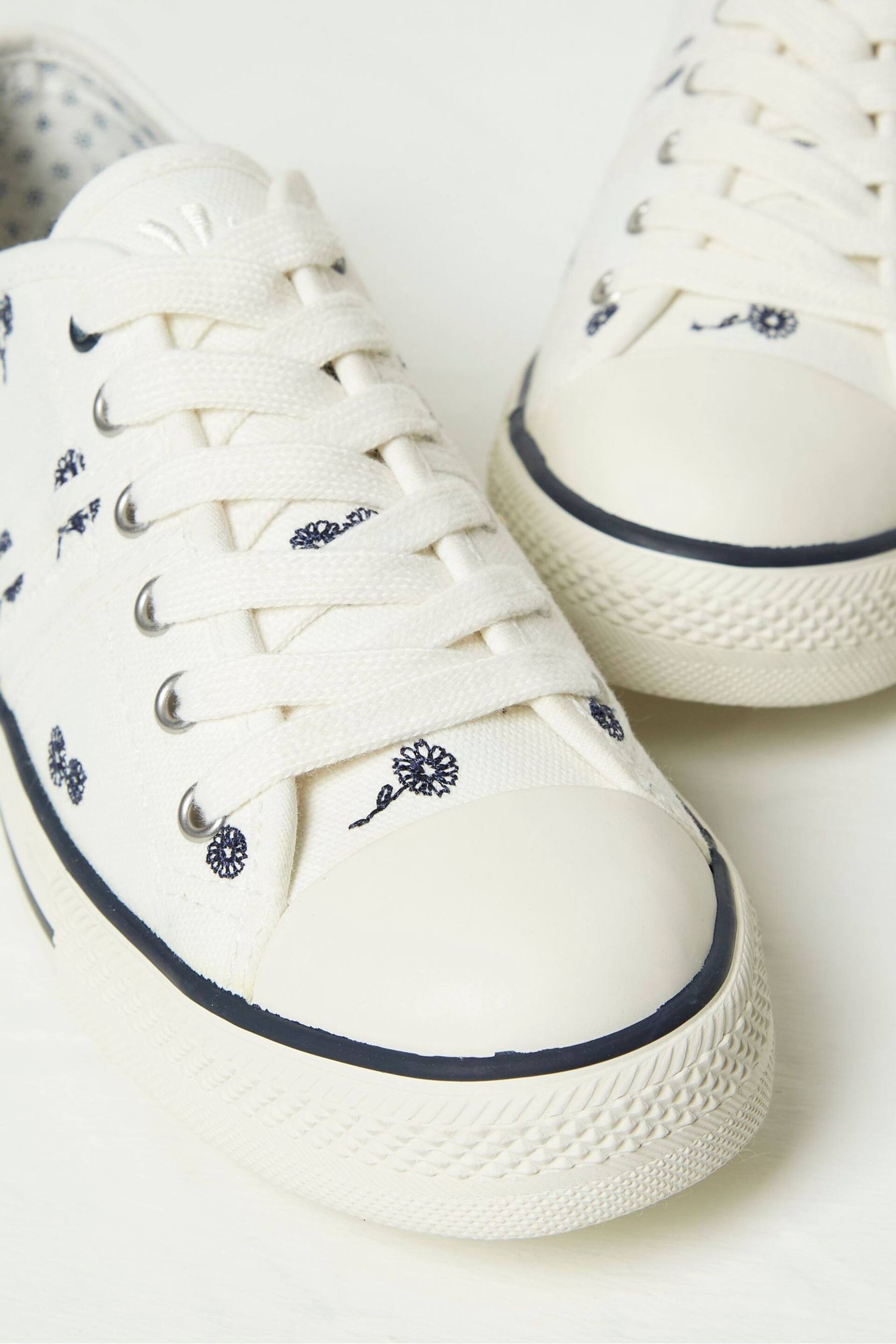 FatFace Natural Raya Canvas Lace Up Trainers - Image 3 of 3