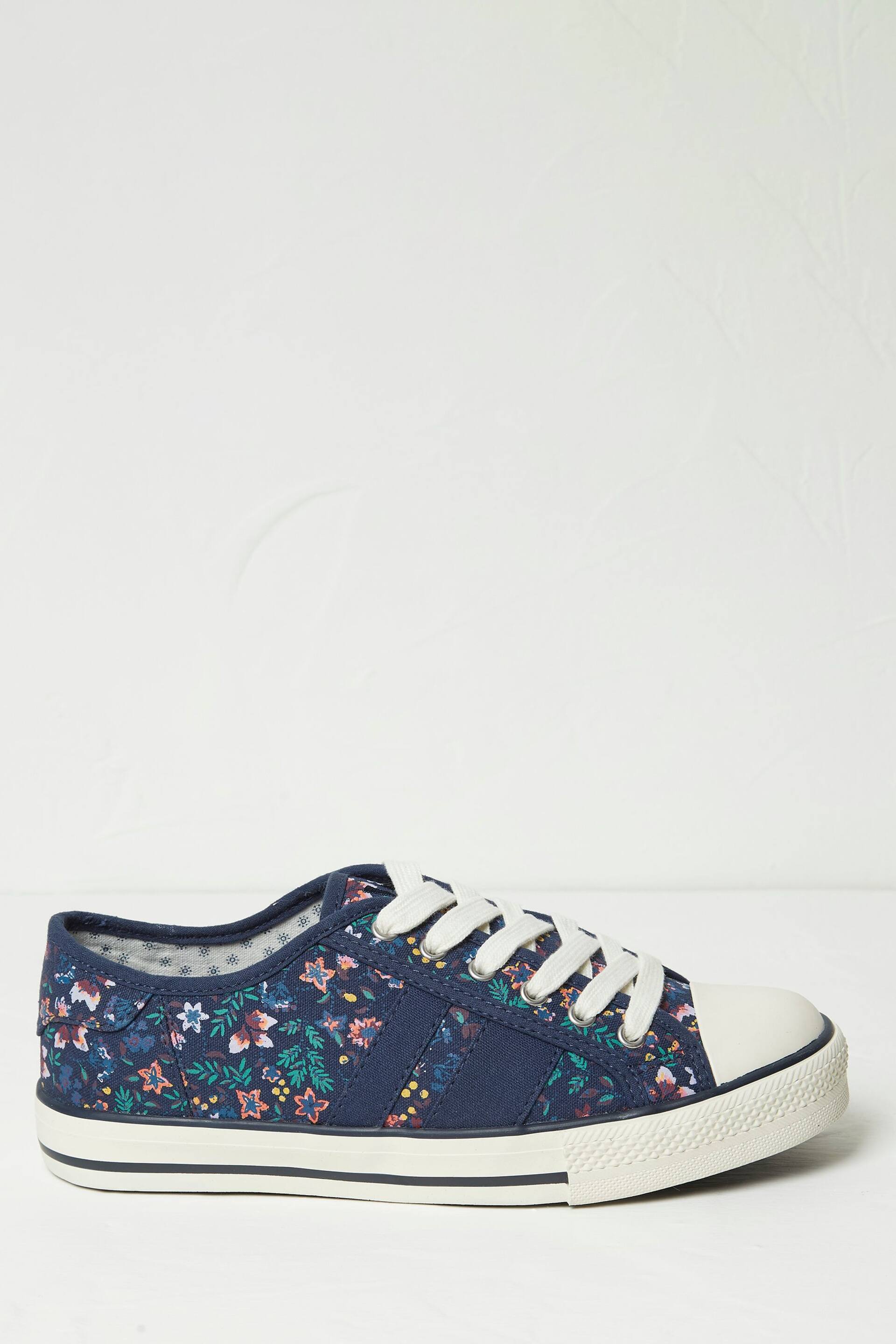 FatFace Blue Raya Canvas Lace Up Trainers - Image 1 of 3