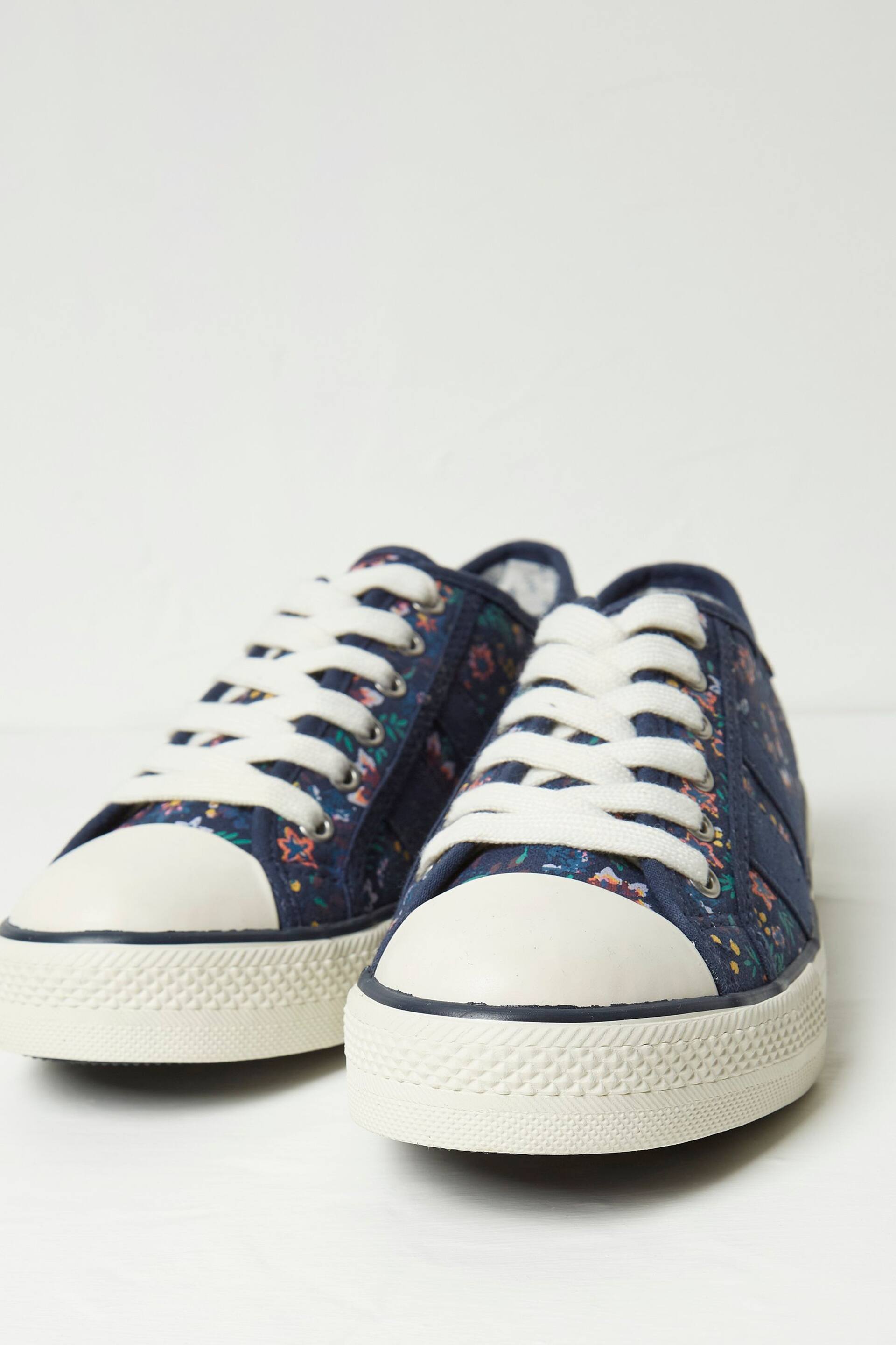 FatFace Blue Raya Canvas Lace Up Trainers - Image 2 of 3