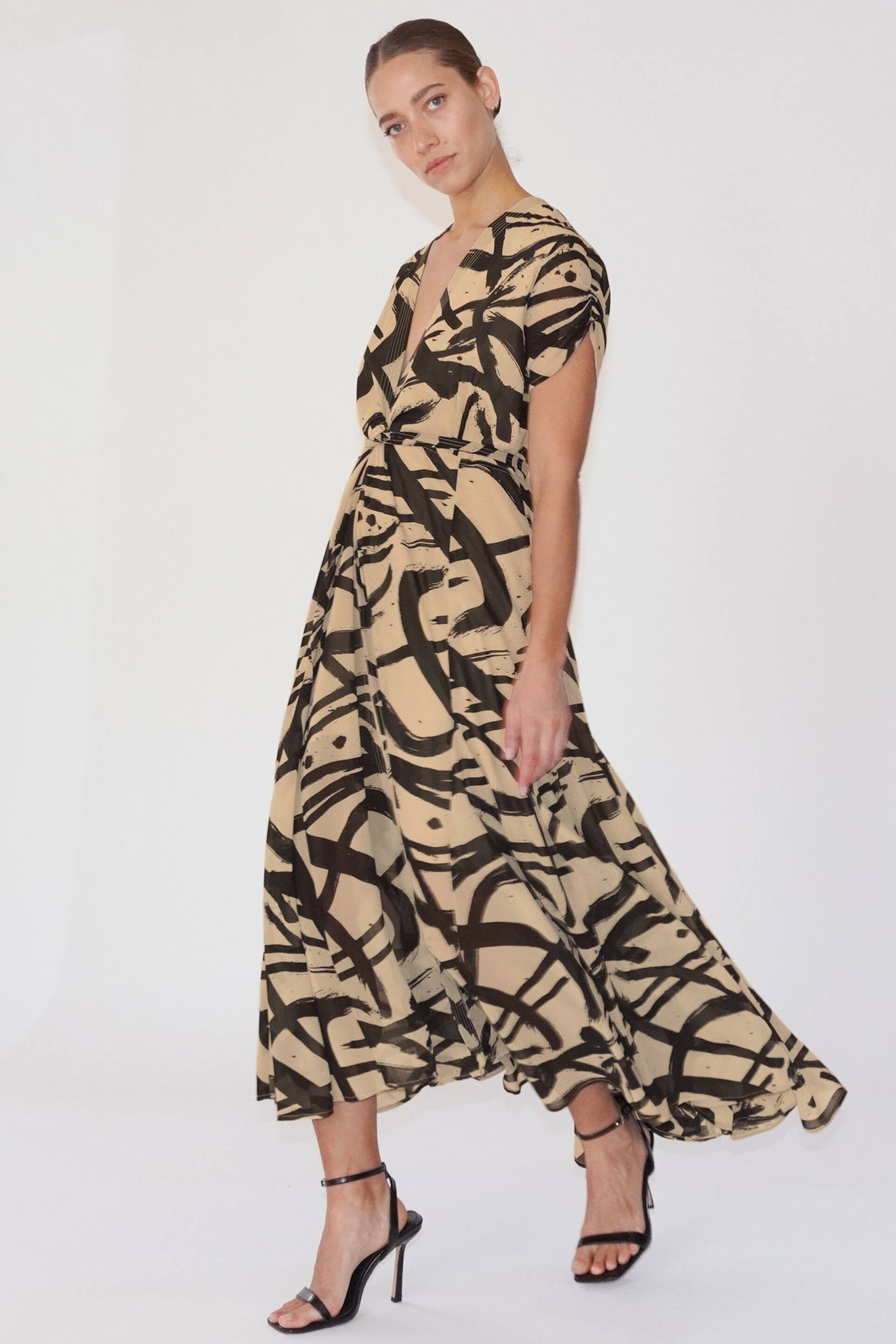 Religion Natural Wrap Dress With Full Skirt - Image 4 of 6